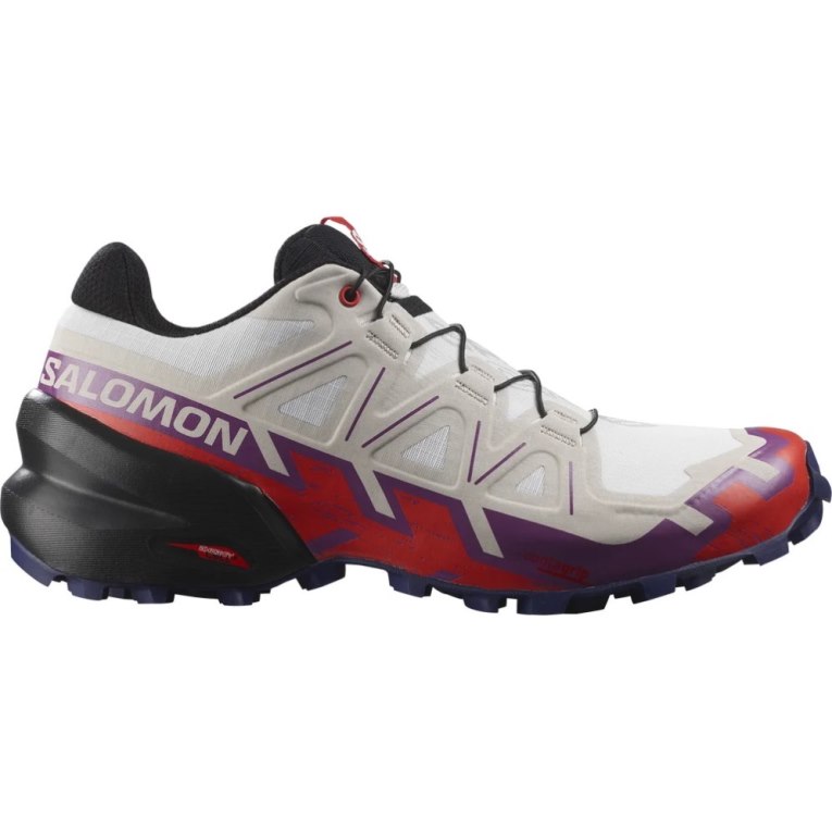 White / Red Salomon Speedcross 6 Women\'s Trail Running Shoes | IE DQ3680